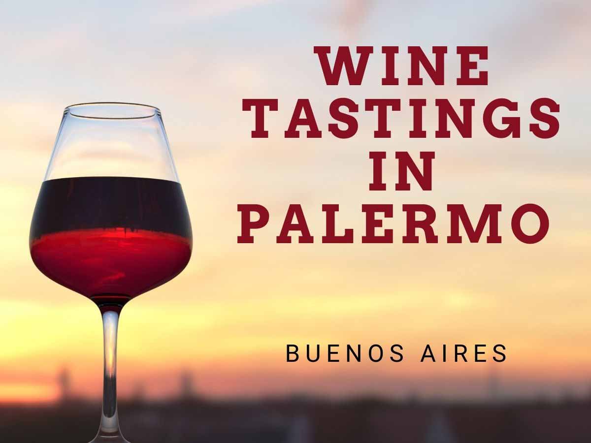 Mesa de una cata de vinos en Buenos Aires con copas y botellas