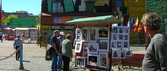 Casas de colores de Caminito en el barrio de La Boca